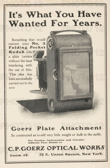View of the back of a Kodak camera, page, photomechanical print, c. 1897 - in or before 1902,