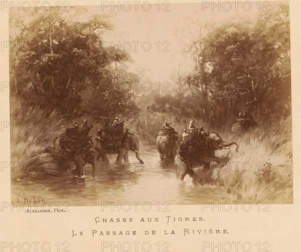 Photo reproduction of Chasse aux Tigres by Jean Baptiste Robie, Chasse aux Tigres., Le Passage de