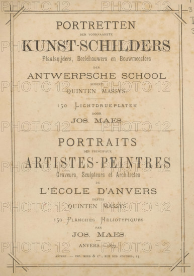 Portraits of the principal painters, engravers, sculptors and architects of the Antwerp School