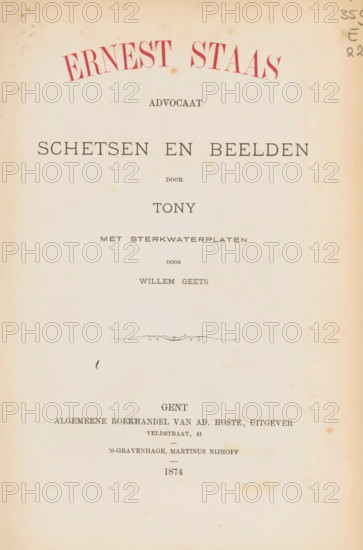 Ernest Staas, lawyer : sketches and images, by Tony (Anton Bermann), with etching plates by Willem