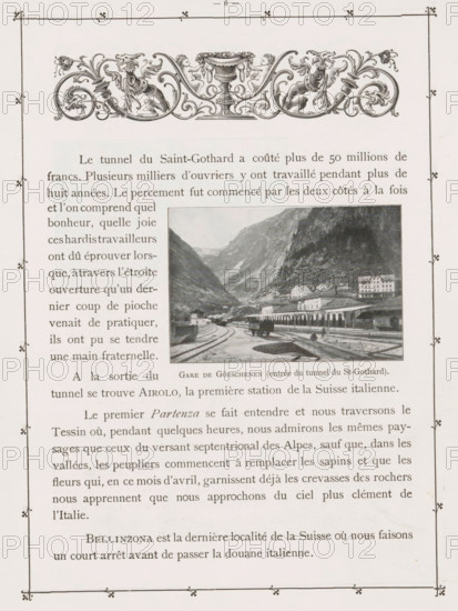 Göschenen, View of Göschenen, page, photomechanical print, cliché maker: Pierre Jumpertz, c. 1893 -