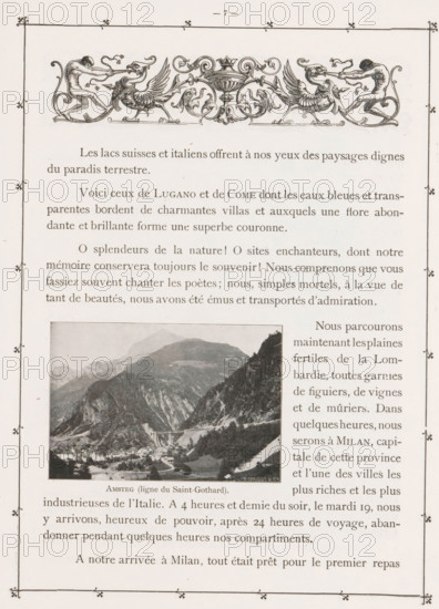 Amsteg (ligne du Saint-Gothard), View of the Gotthard Pass near Amsteg, page, photomechanical