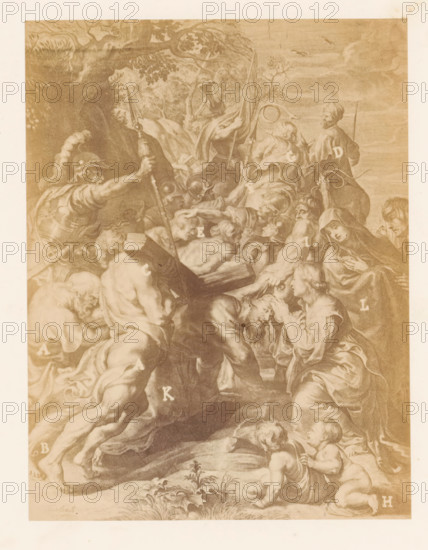 Photo reproduction of a painting of Jesus falling under the cross by Peter Paul Rubens, photograph,