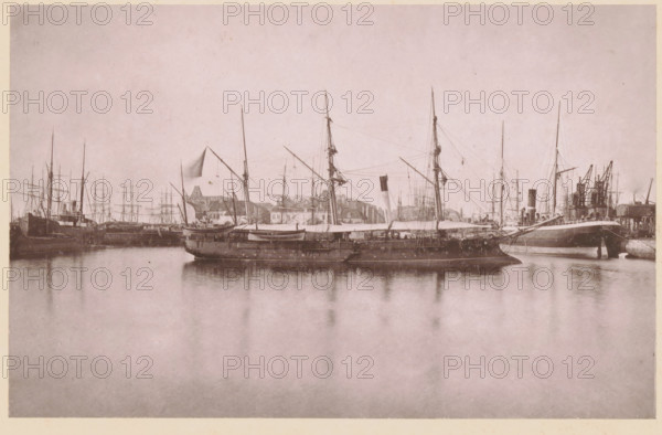 La Lionne, Canonnière de l'État, View of La Lionne near Calais, a gunboat of France, page,