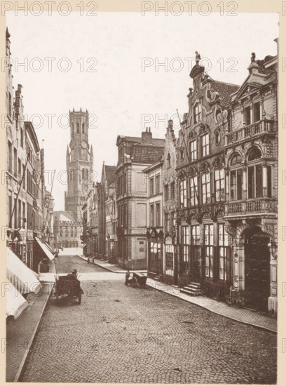 Bruges, La Rue Flamande, View of the Rue Flamande in Bruges, page, photomechanical print,