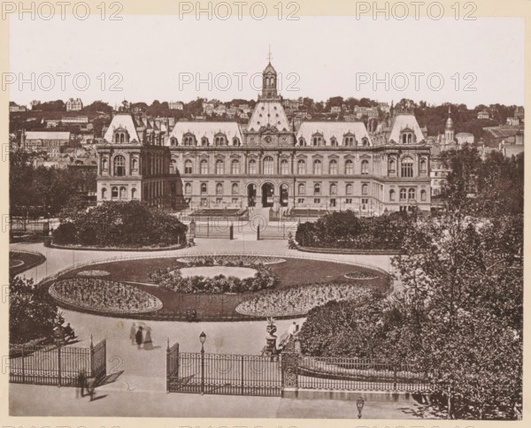 Le Havre, L'Hôtel-de-Ville, View of the town hall of Le Havre, page, photomechanical print,