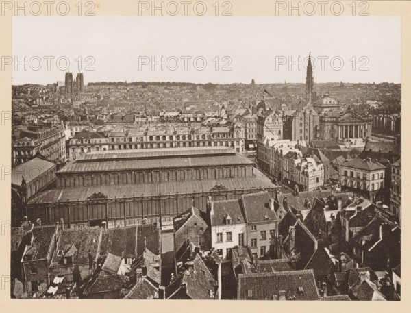 View of Brussels, Bruxelles, Vue Générale, page, photomechanical print, inscription: 'Journal le