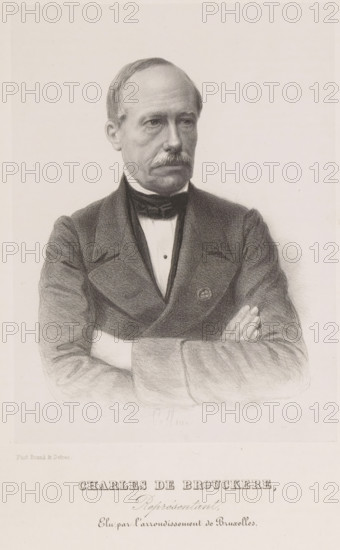 Charles de Brouckere, Reproduction of a photograph of a portrait of Charles de Brouckère, print,