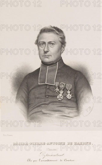 Désiré-Pierre-Antoine de Haerne, Reproduction of a photo of a portrait of Désiré de Haerne, print,