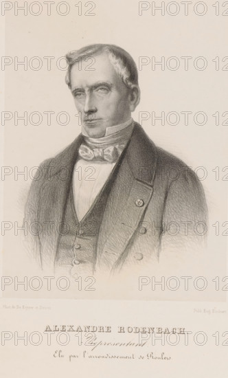 Alexandre Rodenbach, Reproduction of a photograph of a portrait of Alexander Rodenbach, print,