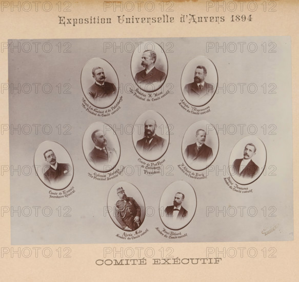 Comité Exécutif, Ten portraits in medallion form of the executive committee of the Antwerp World