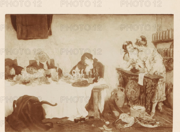Photo reproduction of a painting of Rabelais's quarters by Willem Linnig (II), photograph,