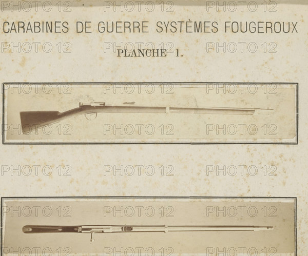 Rifle, photograph, page, Above a side view, below a top view., name: 'Ed. Magis photographe Liège