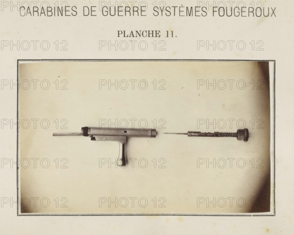 Safety catch of a rifle in two parts, photograph, page, number: 'Planche 11.', inscription: