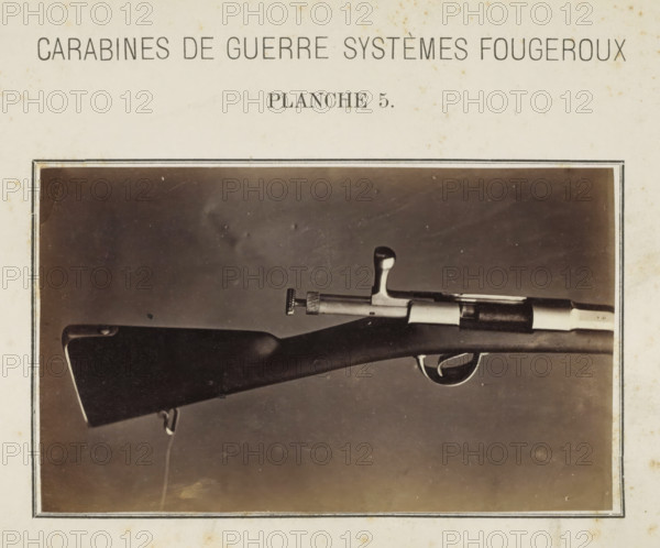 Butt of a rifle, photograph, page, number: 'Planche 5.', inscription: 'Carabines de guerres