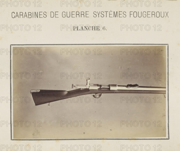 Part of a rifle, photograph, page, number: 'Planche 6.', inscription: 'Carabines de guerres