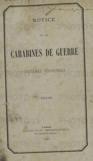 Notice sur les carabines de guerre systèmes fougeroux, Rifle Butt, book, name: '... Fougeroux',