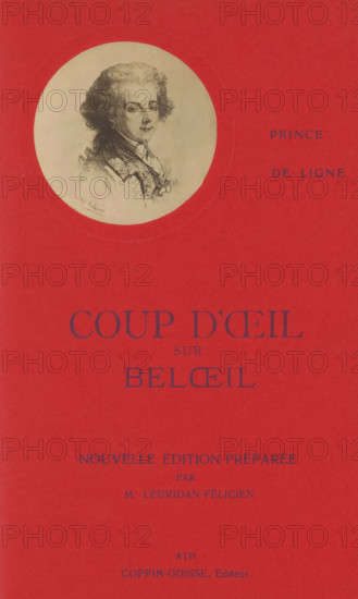 Photo reproduction of a drawn portrait, probably by Charles-Joseph de Ligne, photograph,