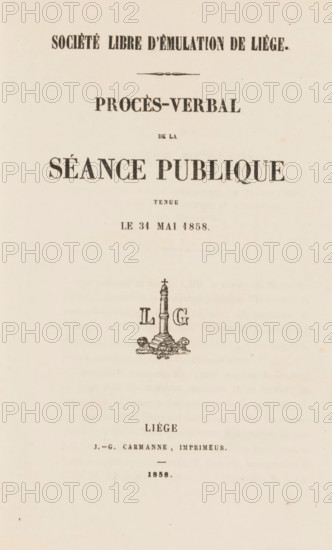 Procès-verbal de la séance publique, Société libre d'émulation de Liége, book, annotation: 'OCT,