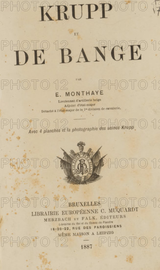 Krupp et de Bange, par E. Monthaye, book, annotation: 'MAR, 2000', writer (clerical worker): E.
