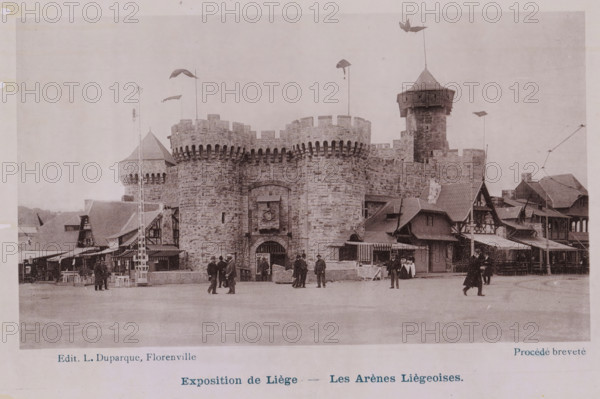 Les Arènes Liègeoises, View of the arena of the 1905 World Exhibition in Liège, Exposition de