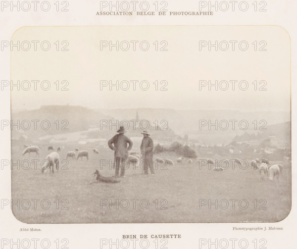 Landscape with sheep herders, Brin de causette, page, photomechanical print, inscription: