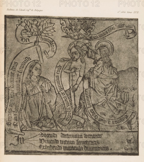 Reproduction of a design of a Christian scene, reproduction, page, photomechanical print, cliché
