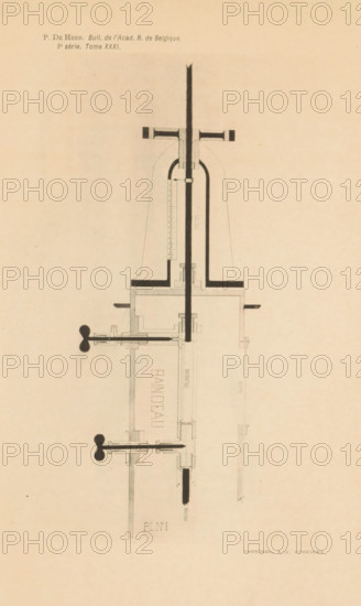 Reproduction of a design for a temperature measuring device, reproduction, page, photomechanical