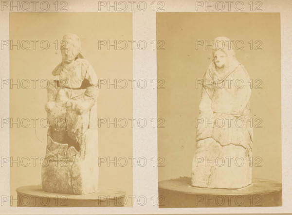 Reconstructed sculpture, excavated at Juslenville in 1868, photograph, page, c. 1868 - in or before