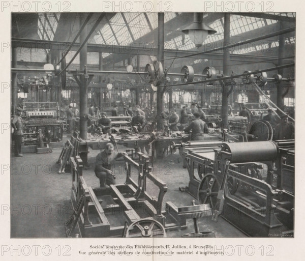 View of a workshop for the construction of printing equipment in the Société anonyme des