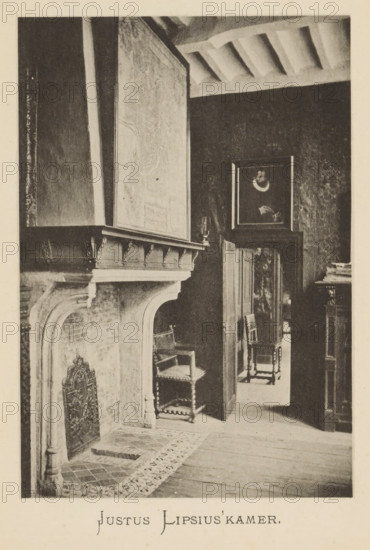 Interior of Christoffel Plantijn's house, Justus Lipsius' room, page, photomechanical print, maker: