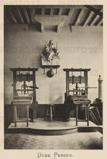 Old presses, Printing presses in the printing house of Christoffel Plantijn, page, photomechanical