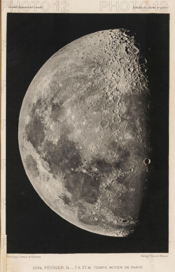 Photographie lunaire obtenue a l'observatoire de Paris, View of the moon, page, photomechanical