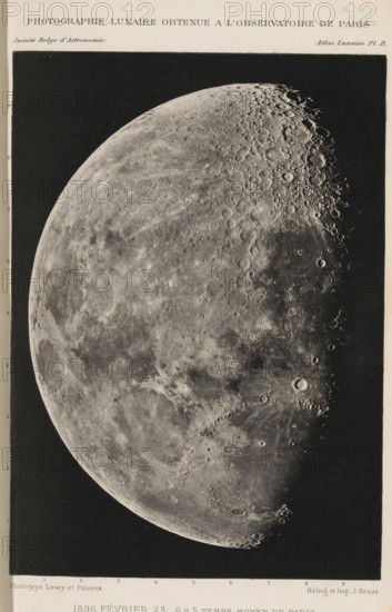 Photographie lunaire obtenue a l'observatoire de Paris, View of the moon, page, photomechanical