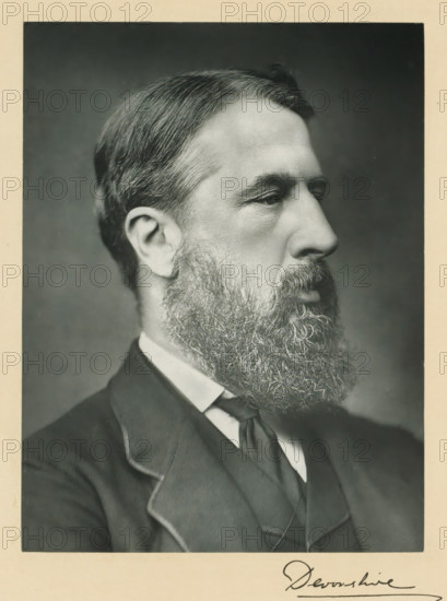 His grace the duke of Devonshire, photograph, page, annotation, inscription: '25 Old Bond St.