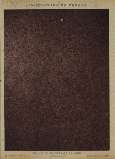 Study of the solar surface, Observatoire de Meudon - études de la surface solaire (régioncentrale),