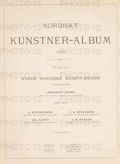 Nordiskt kunstner-album 1878 : et udvalg af nyere nordiske kunstvaerker, fotografierede af Johannes