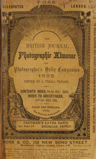 The British journal photographic almanac and photographer's daily companion, book, annotation: