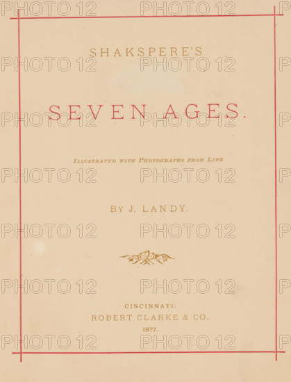 Shakespere's Seven ages, book, annotation: 'Mary Boswell, from, Lizzie C. White, Christmas1876',