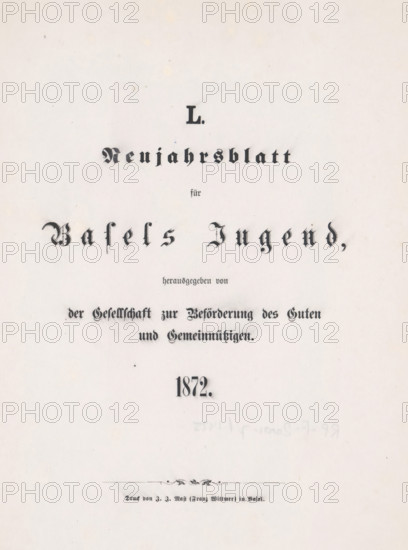 Neujahrsblatt für Basels Jugend, page, magazine, 1872, paper, albumen print, albumendruk, height