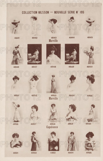 25 portraits of Marville and Capabianca, Collection Nilsson - Nouvelle Série, page, photomechanical