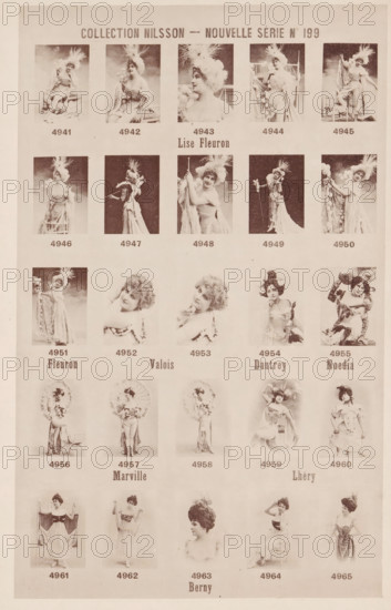25 portraits of Lise Fleuron, Valois, Dautrey, Noedia, Marville, Lhéry and Berny, Collection