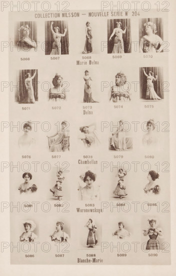 25 portraits of Marie Delna, Chambellan, Woronewskaya and Blanche-Marie, Collection Nilsson -