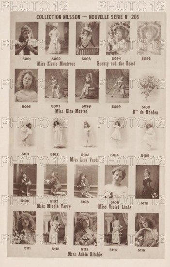 25 portraits of Marie Montrose, Elsa Moxter, Lina Verdi, Minnie Terry, Violet Linde and Adèle