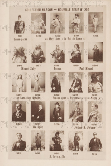 25 portraits of Paul Mounet, Jerome K. Jerome and others, Collection Nilsson - Nouvelle Série,