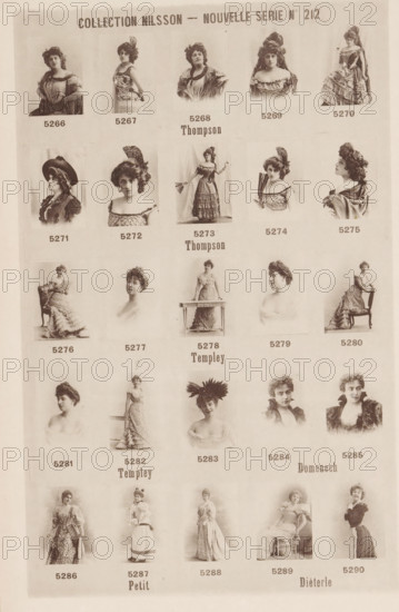 25 portraits of Thompson, Templey, Domenech, Valentine Petit and Diéterle, Collection Nilsson -