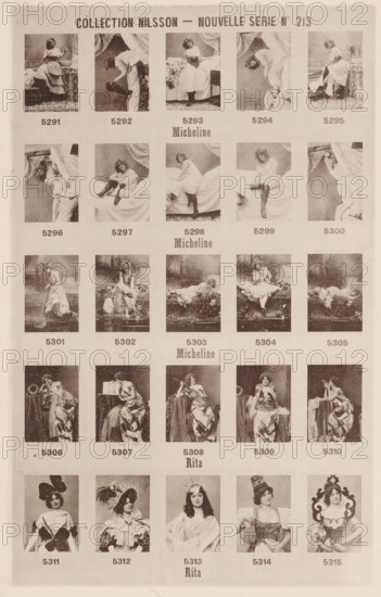 25 portraits of Micheline and Rita, Collection Nilsson - Nouvelle Série, page, photomechanical