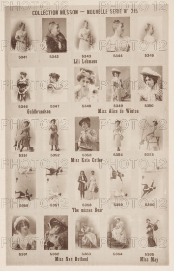 25 portraits of Lili Lehmann, Guldbrandson, Alice de Winton, Kate Cutler, the sisters Bear, Nan