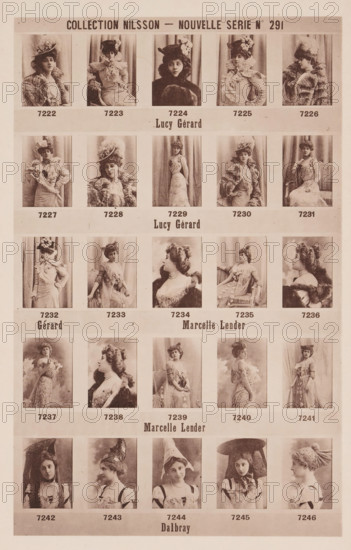 25 portraits of Lucy Gérard, Marcelle Lender and Dalbray, Collection Nilsson - Nouvelle Série,
