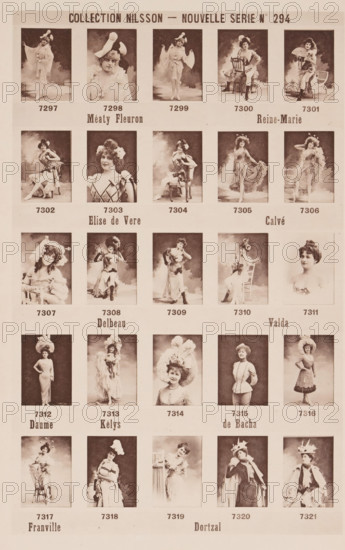 25 portraits of Méaty Fleuron, Elise de Vere and others, Collection Nilsson - Nouvelle Série, page,